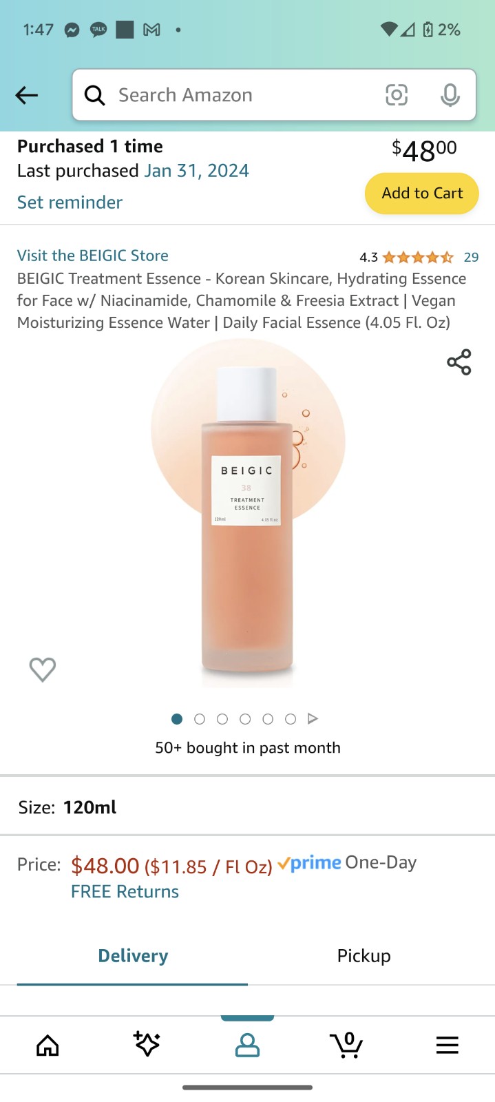Authentic Korean skincare bundle BEIGIC Treatment Essence and Face Mask pack