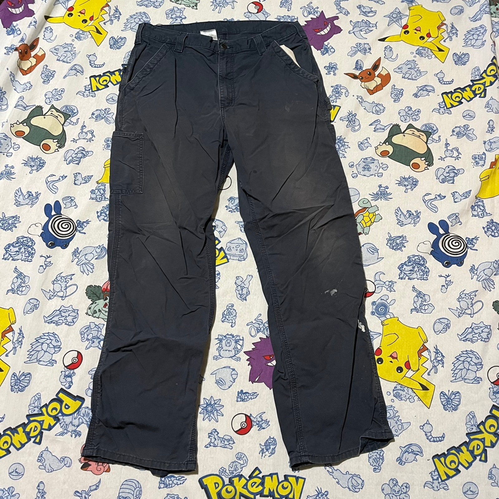Vintage 90s Carhartt Carpenter Faded Loose Fit Pants 36x32
