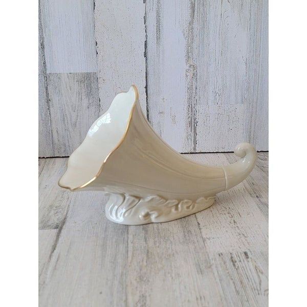 Lenox Cornucopia special vase fall home decor harvest ivory