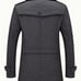 Men's Stand Collar Wool Blend Pea Coats With Removable Inner Collar