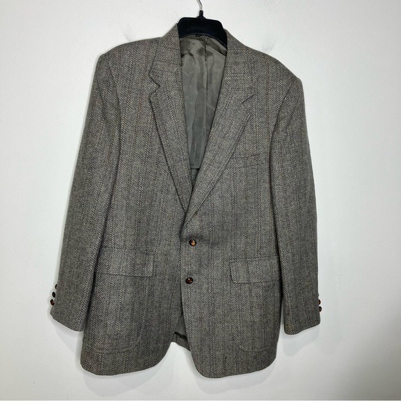 Vintage Man in Wool 100% wool blazer made in the USA gray tan business