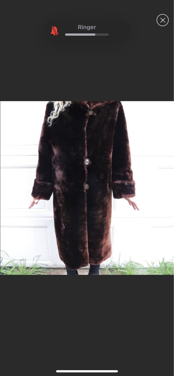 Sale LIKE NEW Vintage Brown Heavy Weight Faux Fur Long Coat !