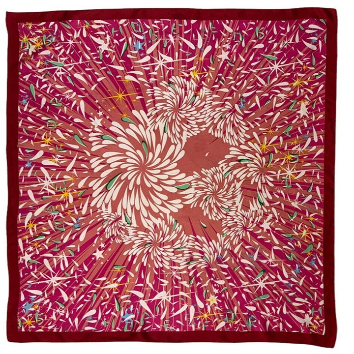 BEAUTIFUL Pink Panda Face Silk Scarf 35 / 34 GC