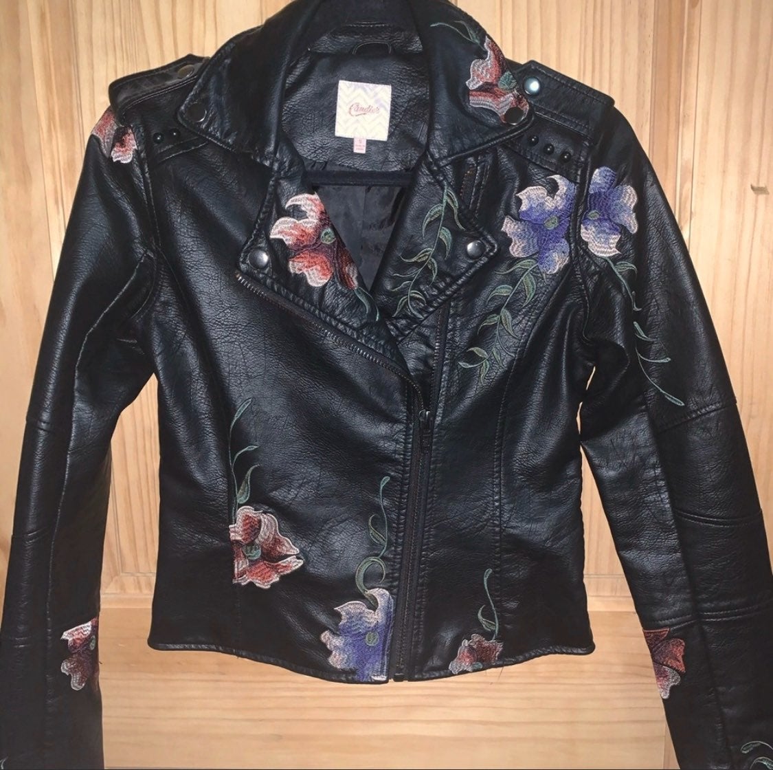 Embroidered Leather Jacket