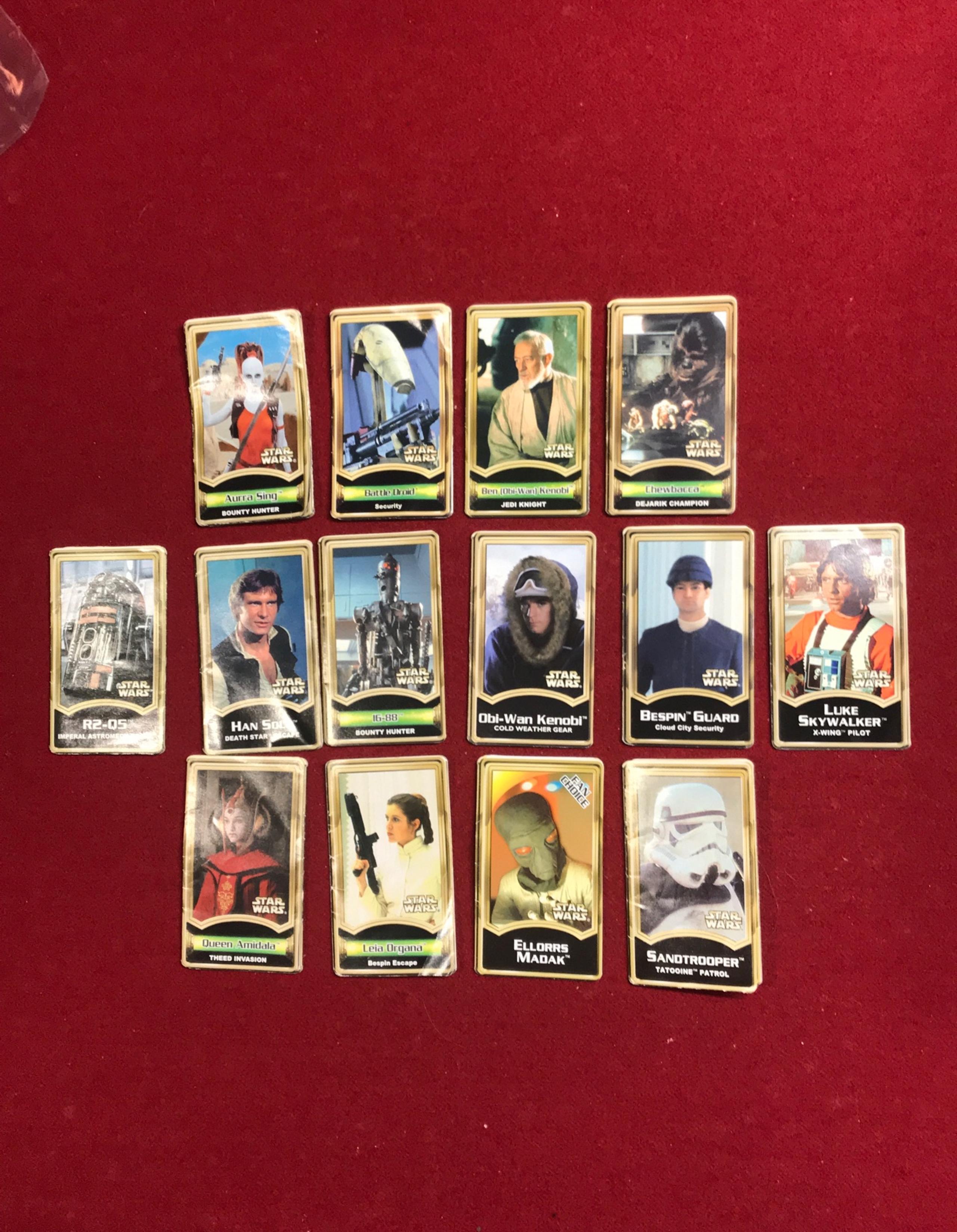 Vintage 2000 Hasbro Star Wars Character Card Lot (14)