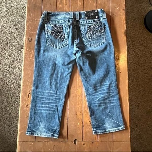 Miss Me Embellished Wings Capri Jeans