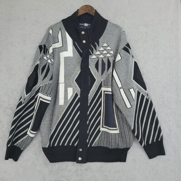 Michael Irvin XL Geometric Patterned Cardigan Jacket Acrylic Blend 5CT