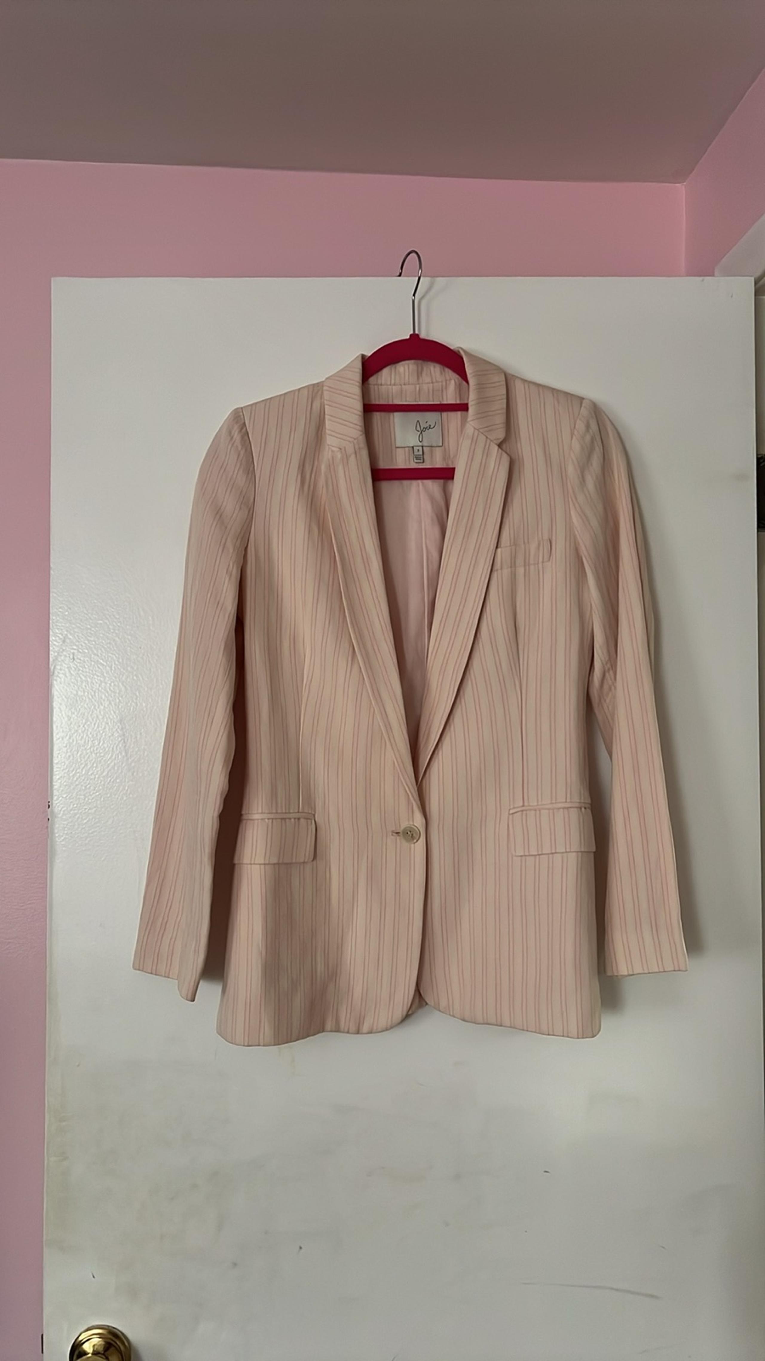 Joie silk linen blend striped blazer