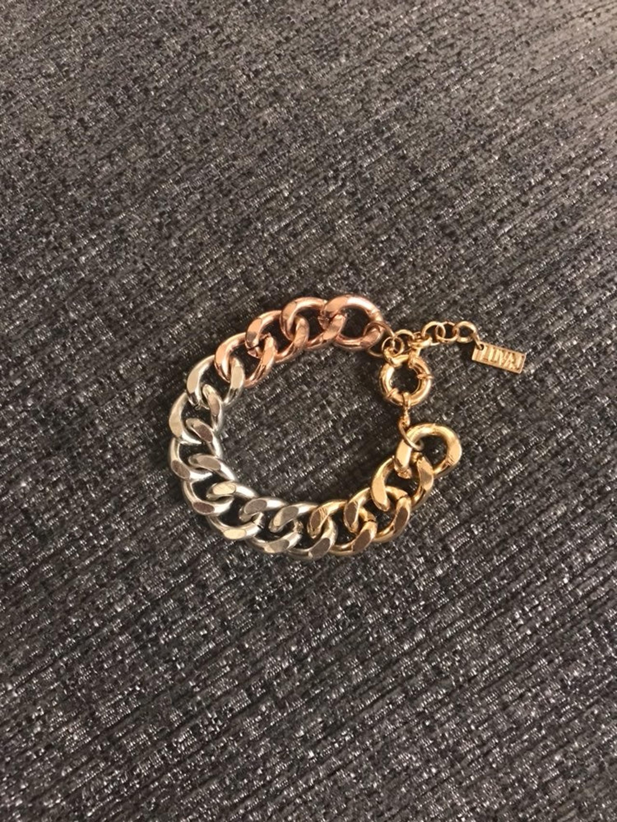 LUV AJ Tri-Tone Ombré Chain Bracelet