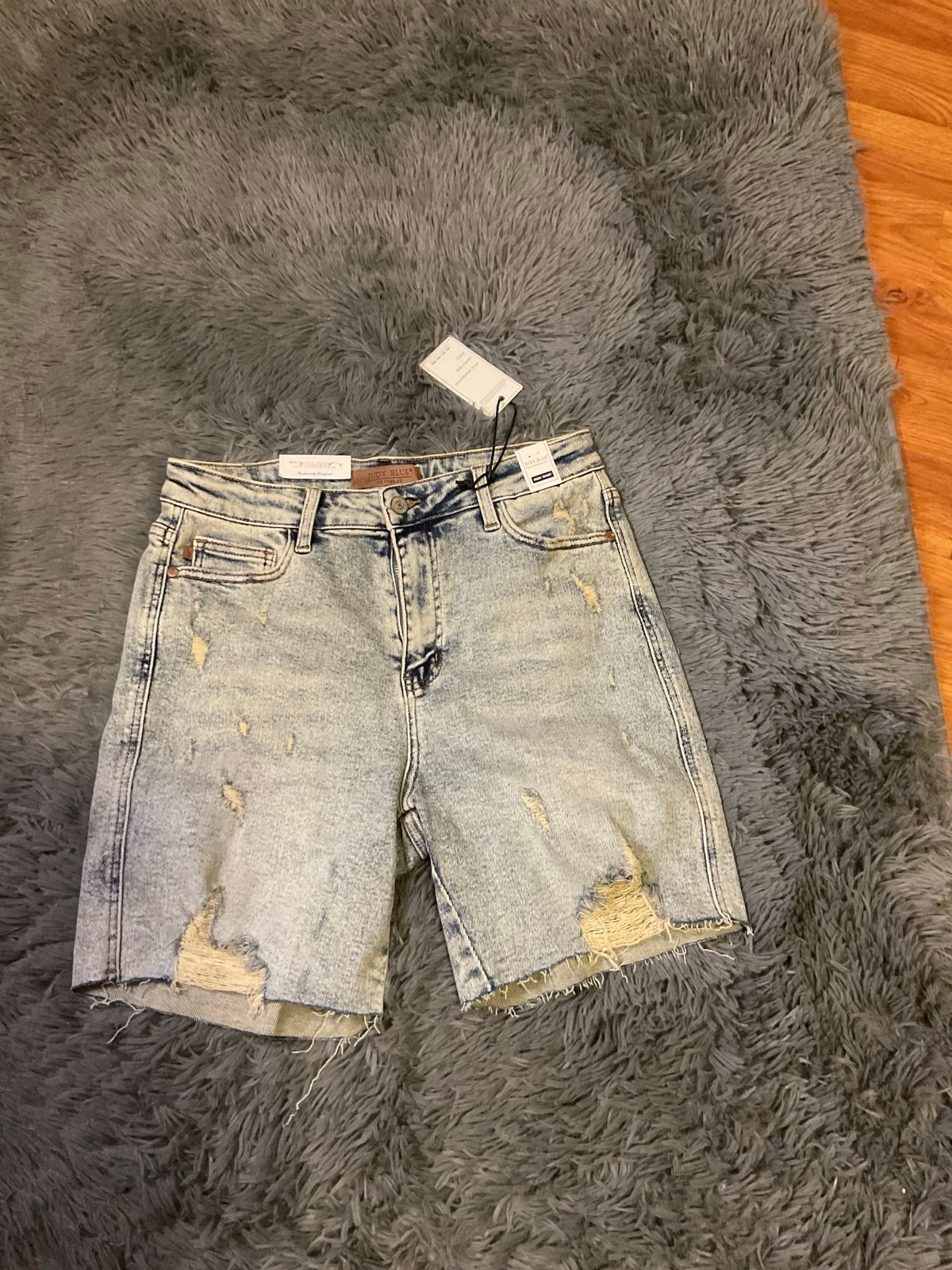 Judy Blue Better Half Mineral Washed Boyfriend High Waist Shorts Size Large NWT