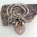 Sterling Silver 925 Modernist Rose Quartz & Amethyst Beaded Pendant Necklace