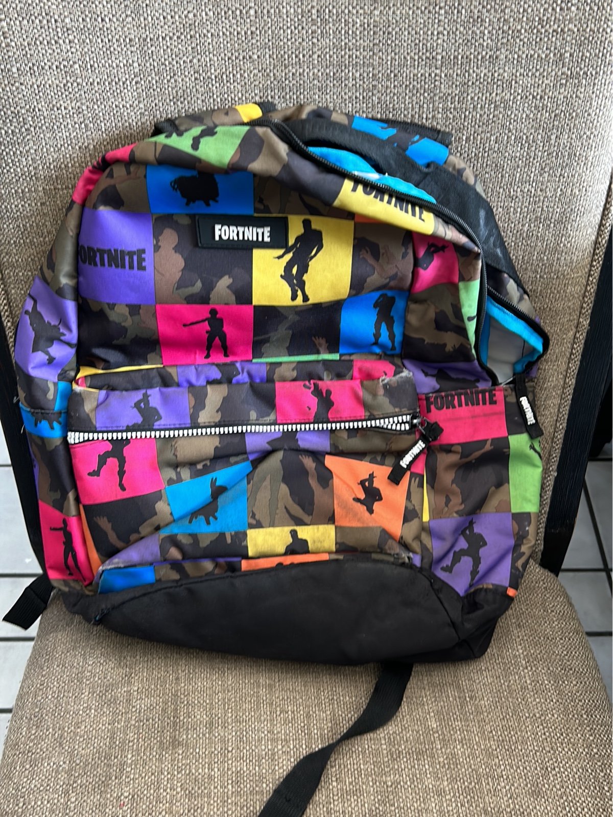 Fortnite Amplify 2.0 18" UNISEX LLama Backpack Blue Tie Dye