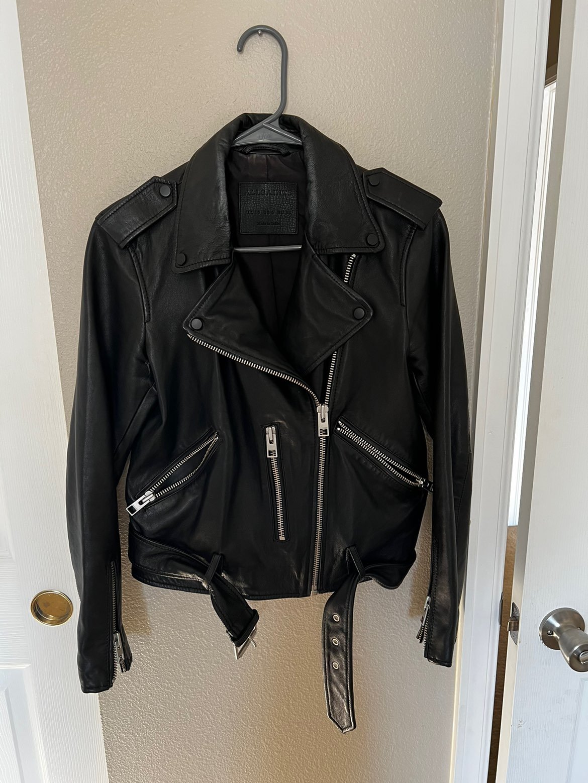 all saints leather jacket