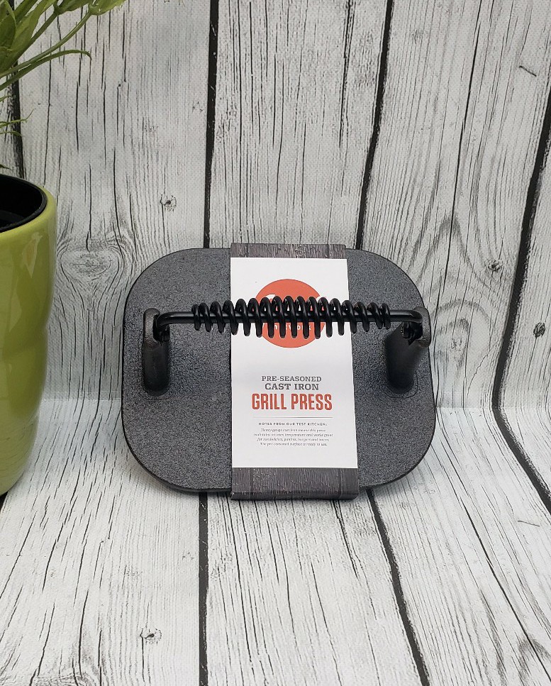 Food Network Pre-Seasoned Cast-Iron Grill Press