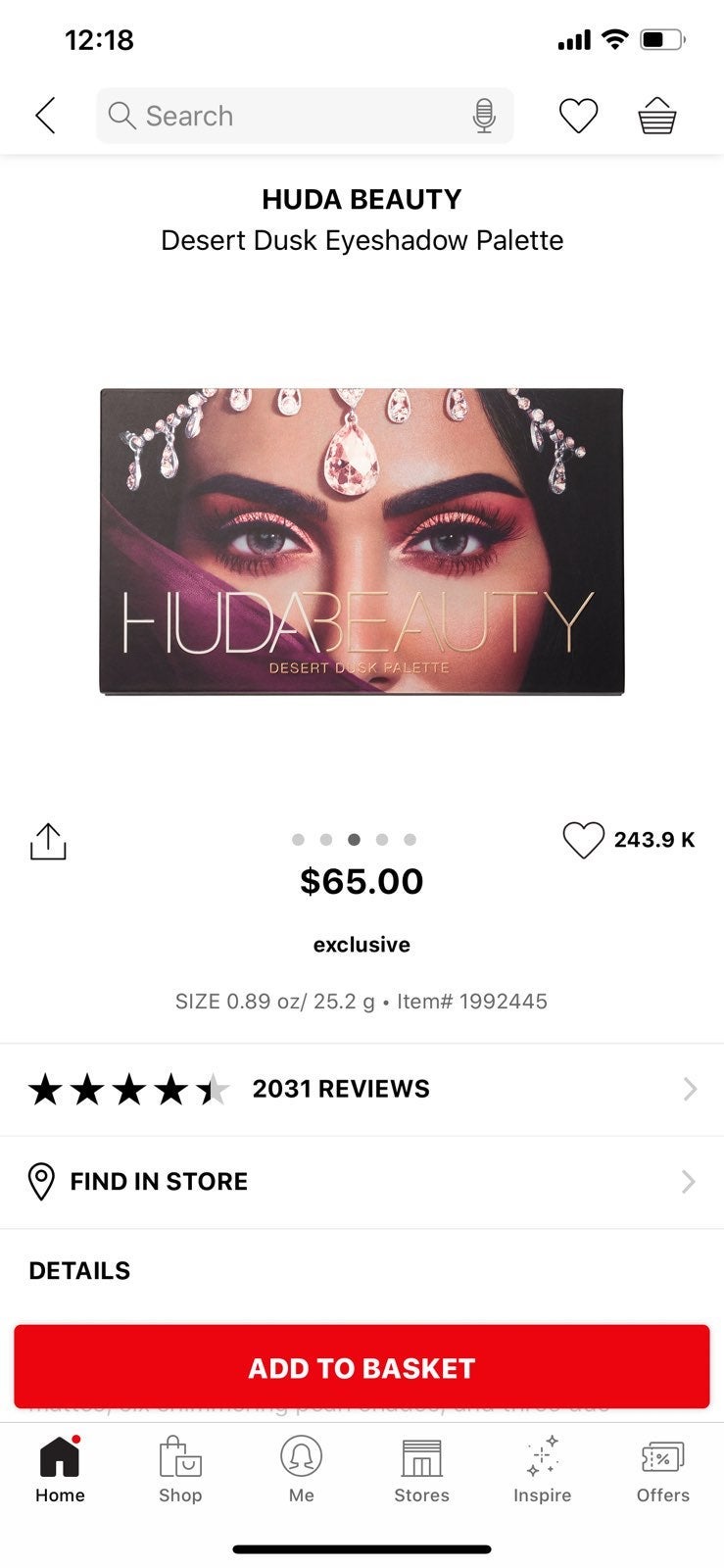 Huda Beauty palette