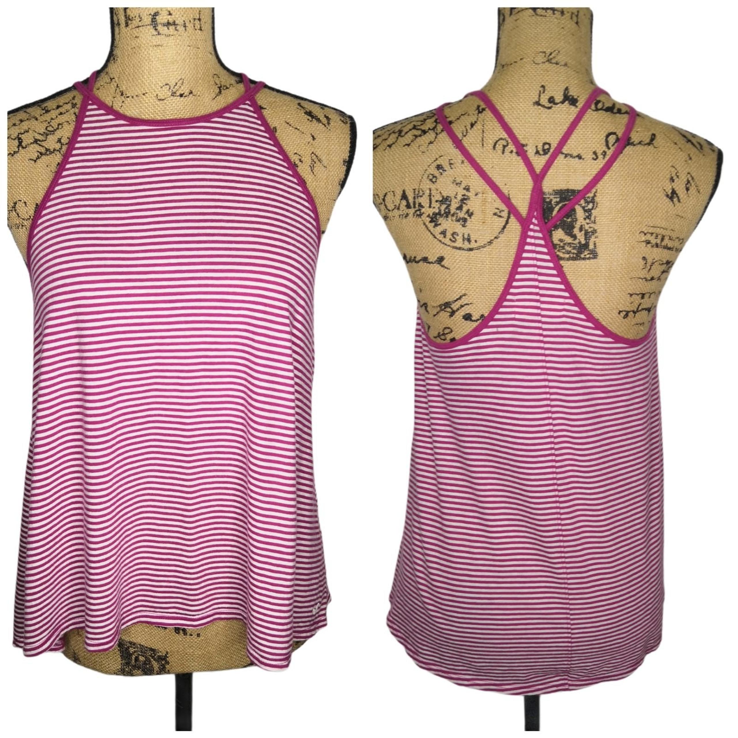 Hollister White Pink Stripe Tank Top Grunge Seattlecore