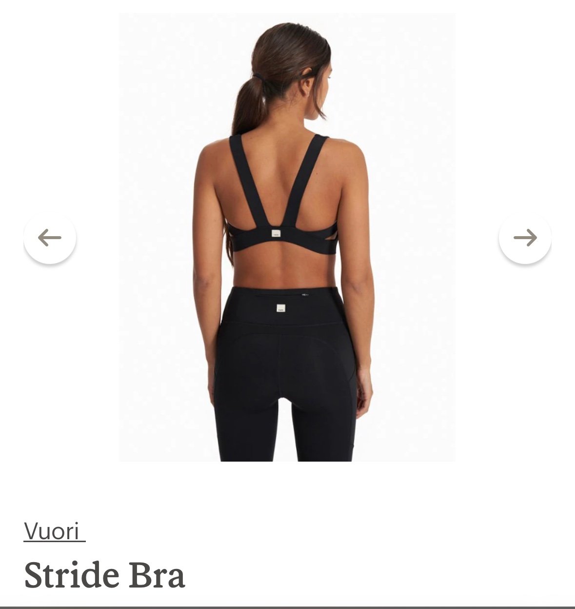 NEW large vuori stride bra