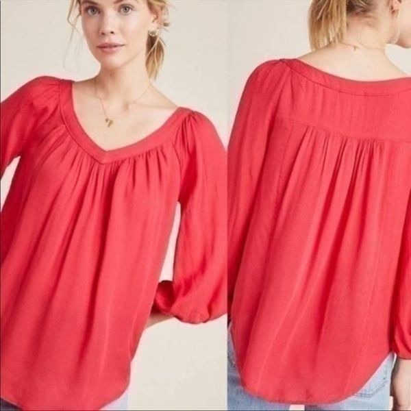 Maeve Flowy V Neck Top