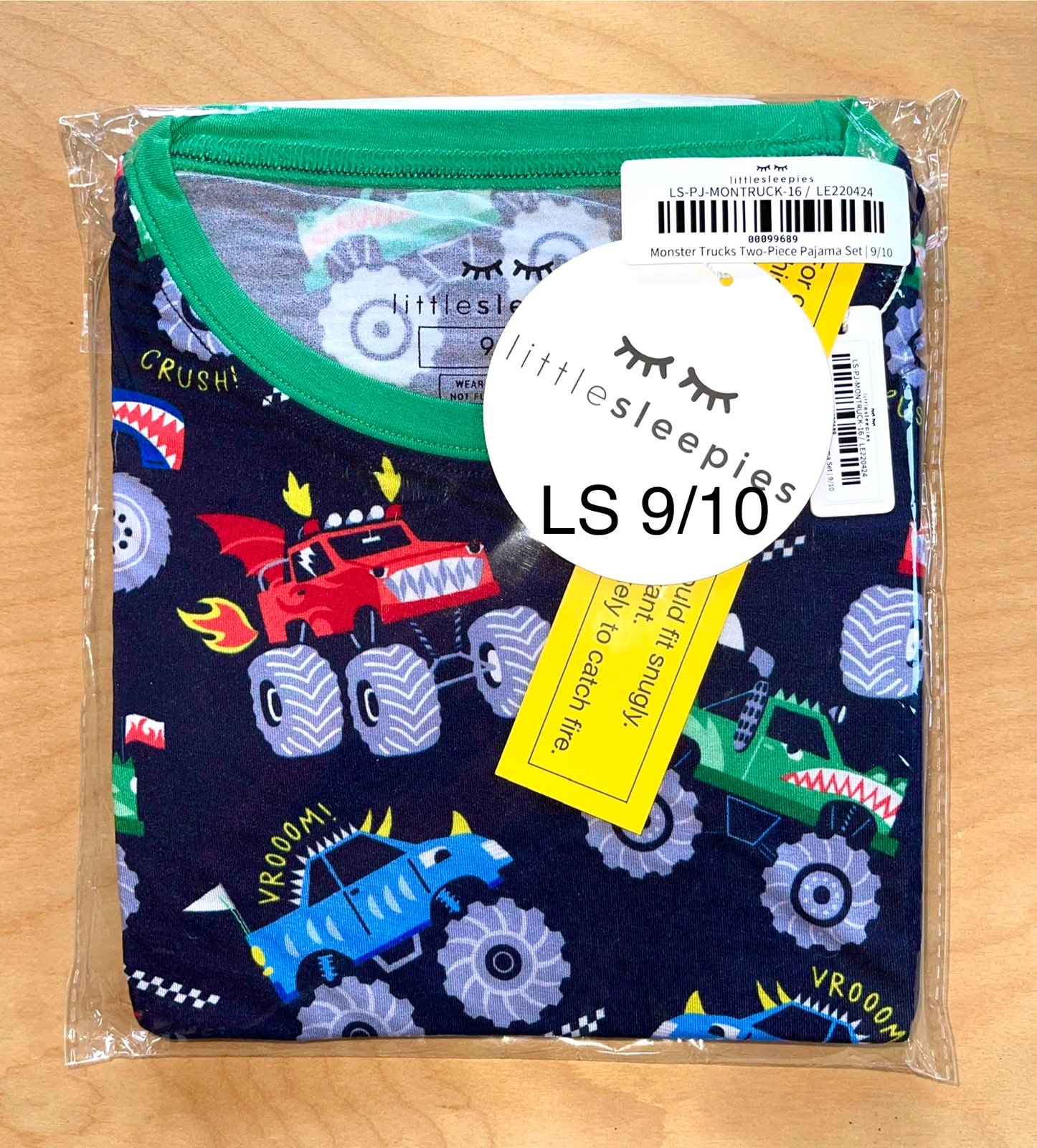 Little Sleepies Monster Truck Madness 2-piece Long Sleeve PJ Set (9/10) - NIB