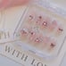 pink sparkle princess press on nail/ big pink crystal/ elegant nail/ fairy nail