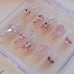 pink sparkle princess press on nail/ big pink crystal/ elegant nail/ fairy nail