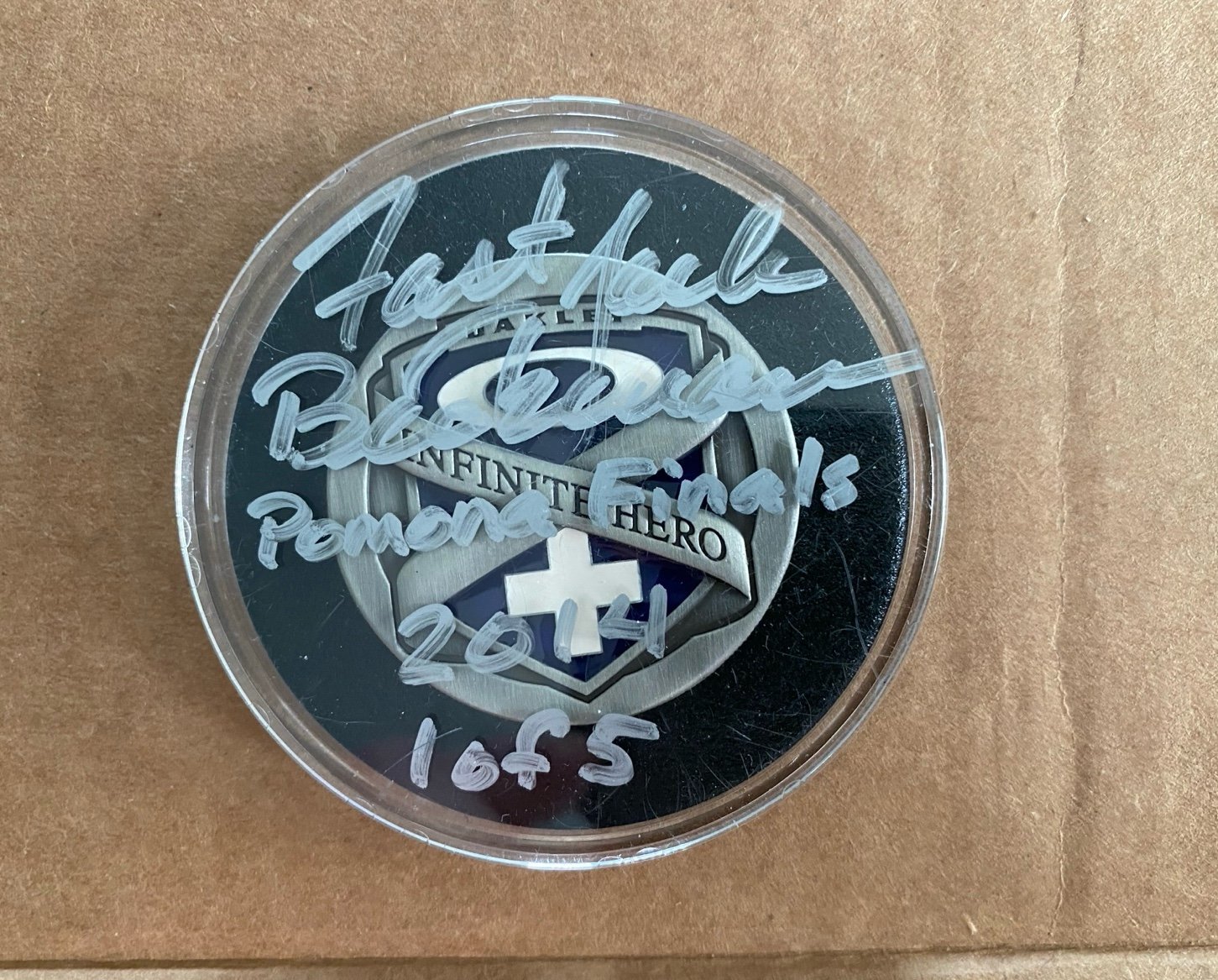 “Fast Jack” Beckman Infinite Heroes Challenge Coin Pomona Finals 2014 SIGNED #/5