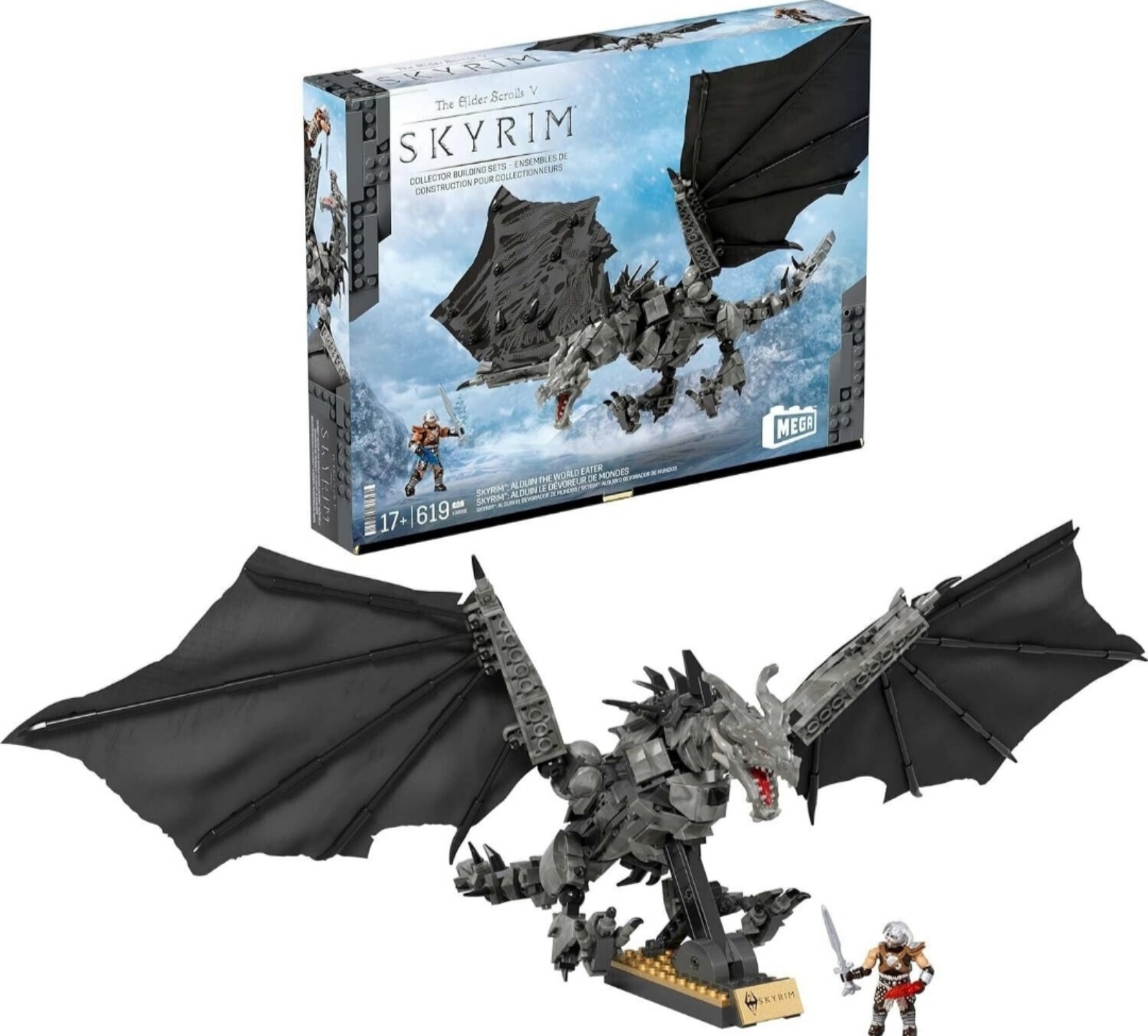 Mega Skyrim Alduin The World Eater Dragon Set (619 Pieces)