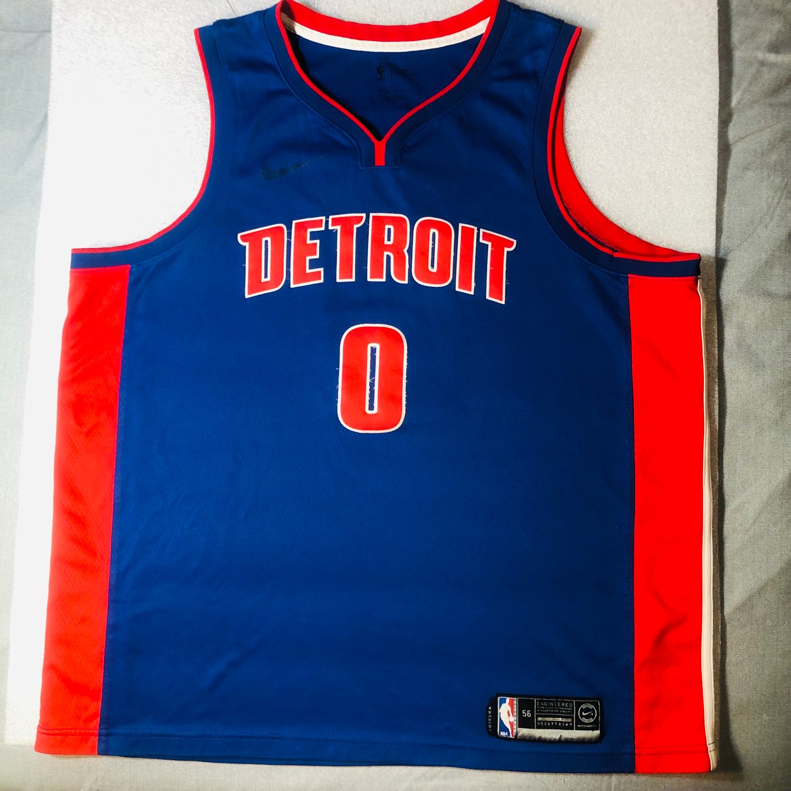 Nike Swingman NBA Jersey Detroit Pistons Andre Drummond #0 Blue/Red Sz XXL 56