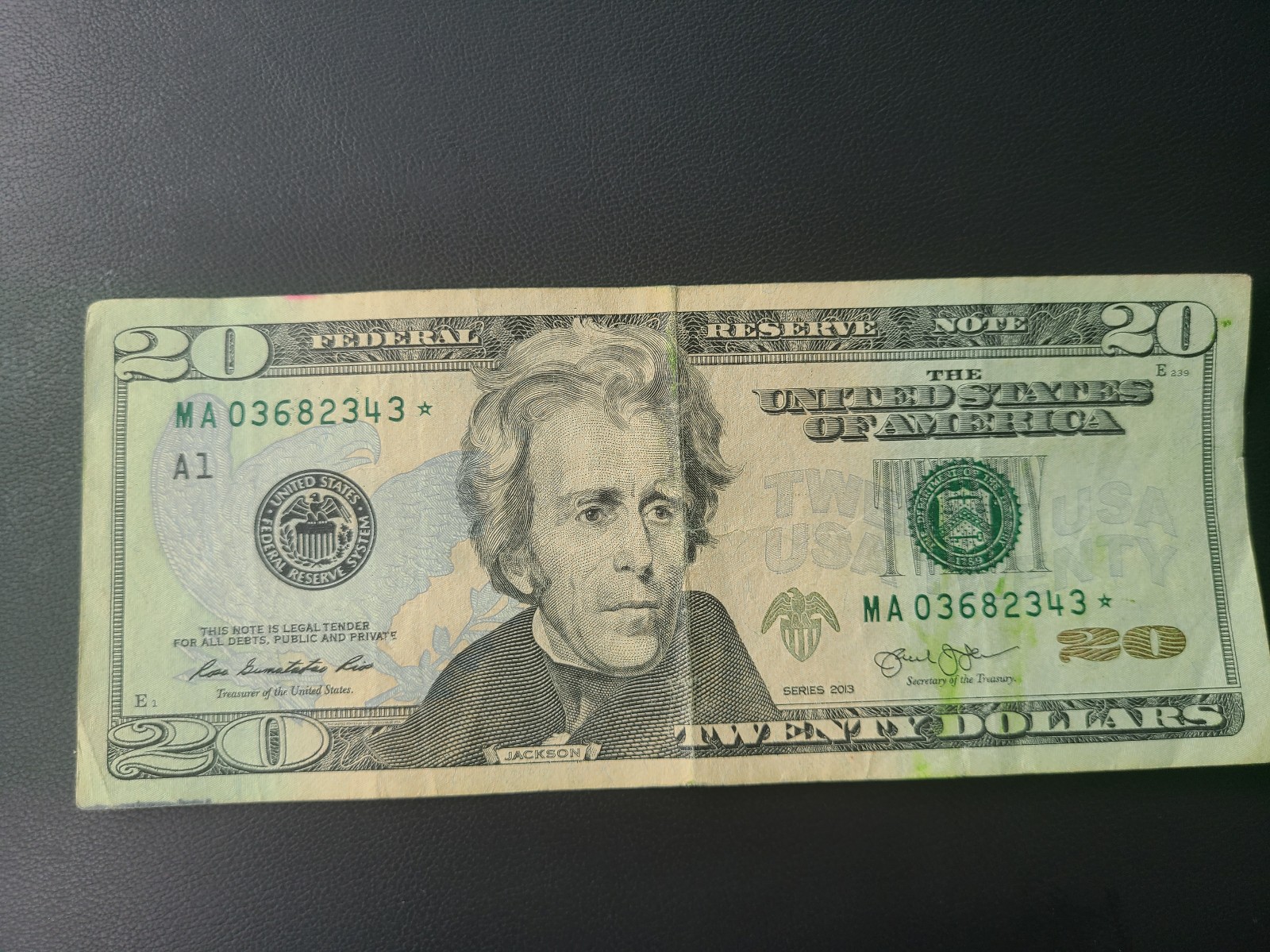 2013 20 Twenty Dollar Bill Star Federal Reserve Note Rate Fancy Serial