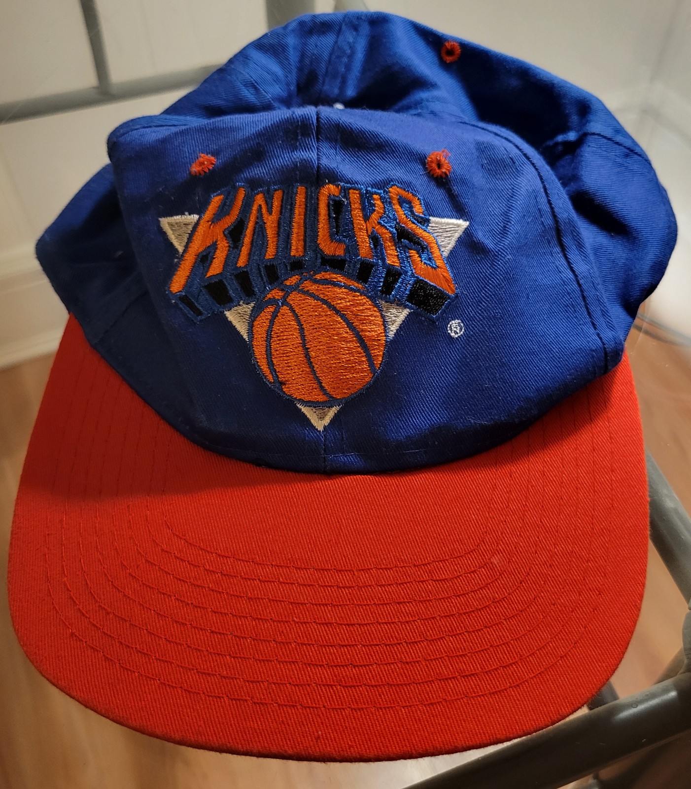 Vintage New York Knicks Snapback Hat - Basketball - Blue/Orange 90's