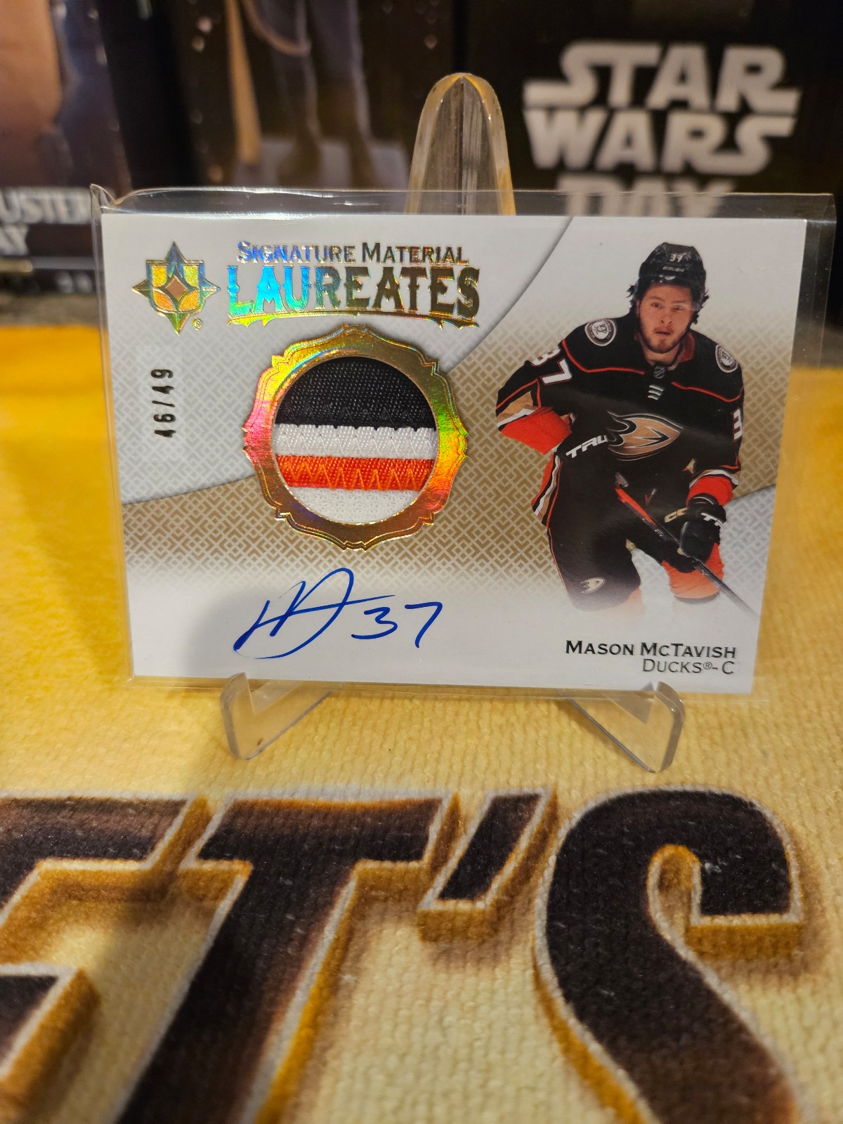 22-23 UC Hockey Signature Material Laureates SML-MM Mason McTavish /49 Ducks