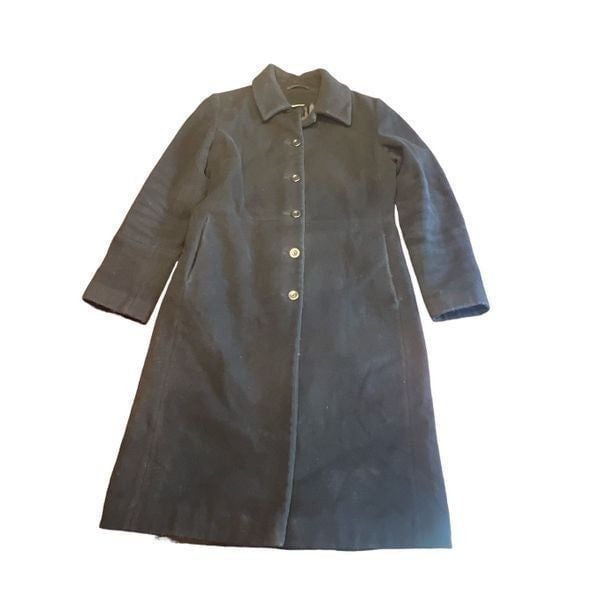Vintage Paradox wool button up trench collar jacket missys 8 pockets