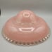 1930s Pink Glass Light Shade Dome Shaped Ceiling Candlewick Edge 3 Hole Mount