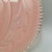 1930s Pink Glass Light Shade Dome Shaped Ceiling Candlewick Edge 3 Hole Mount