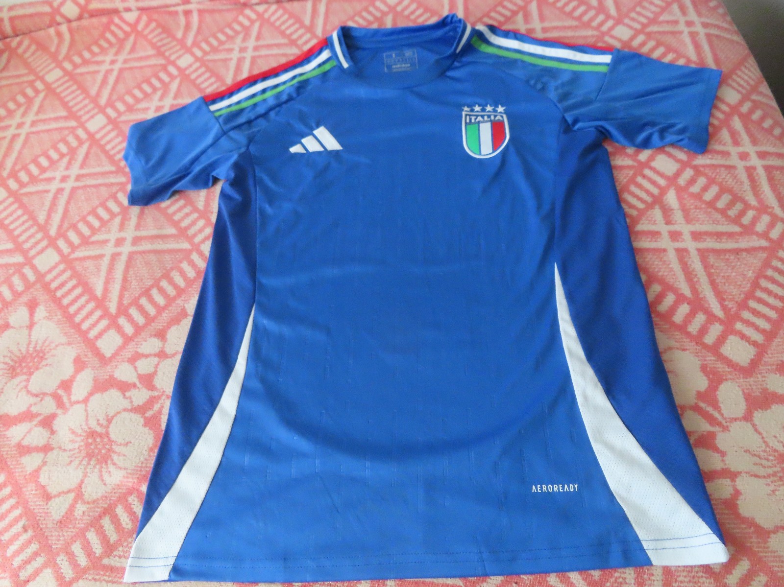 Adidas Italy Jersey Italia FIGC Soccer Football Shirt slim fit Mens Size Small