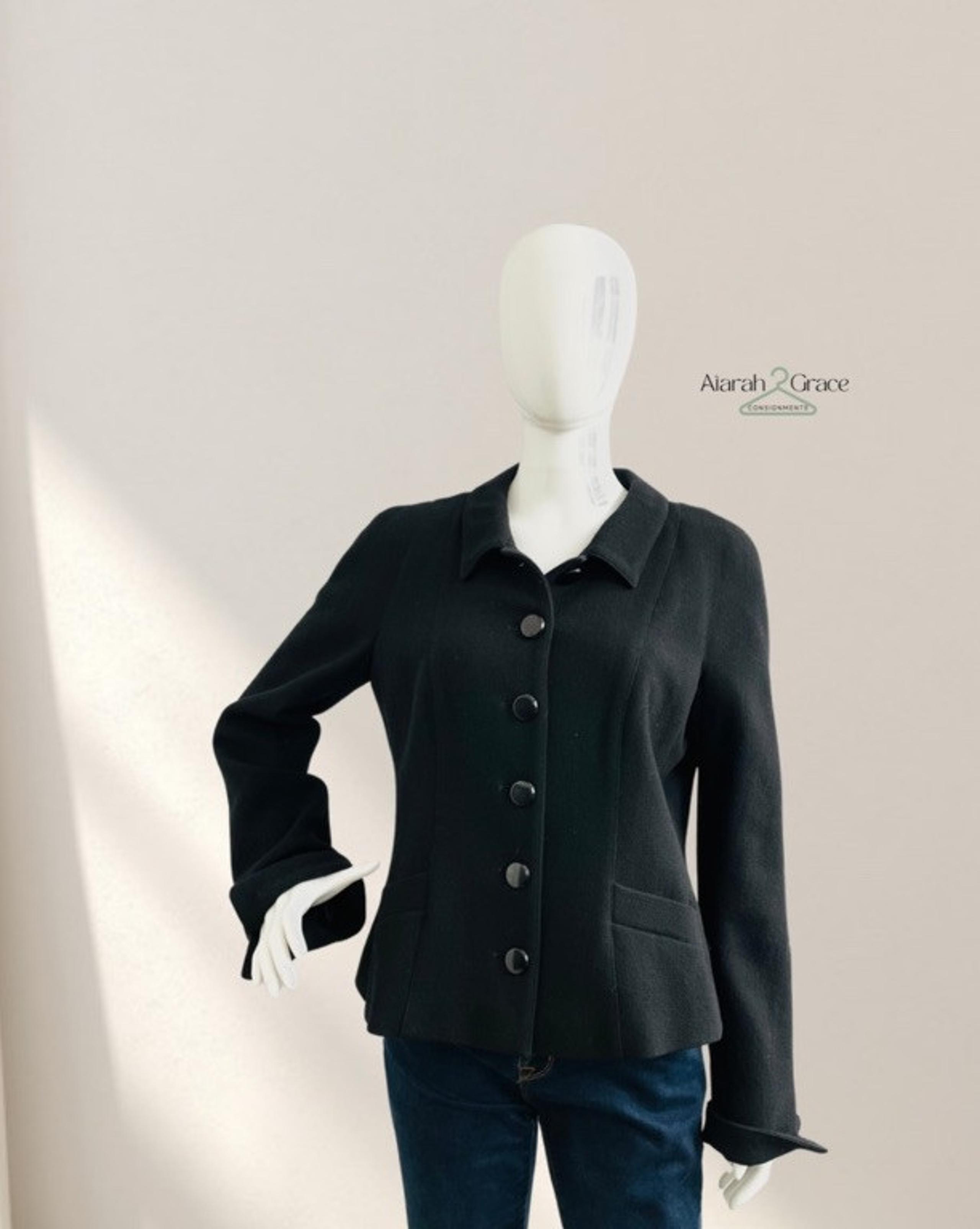 Armani Collezioni Women's Black Blazer Size 12 Wool Blend