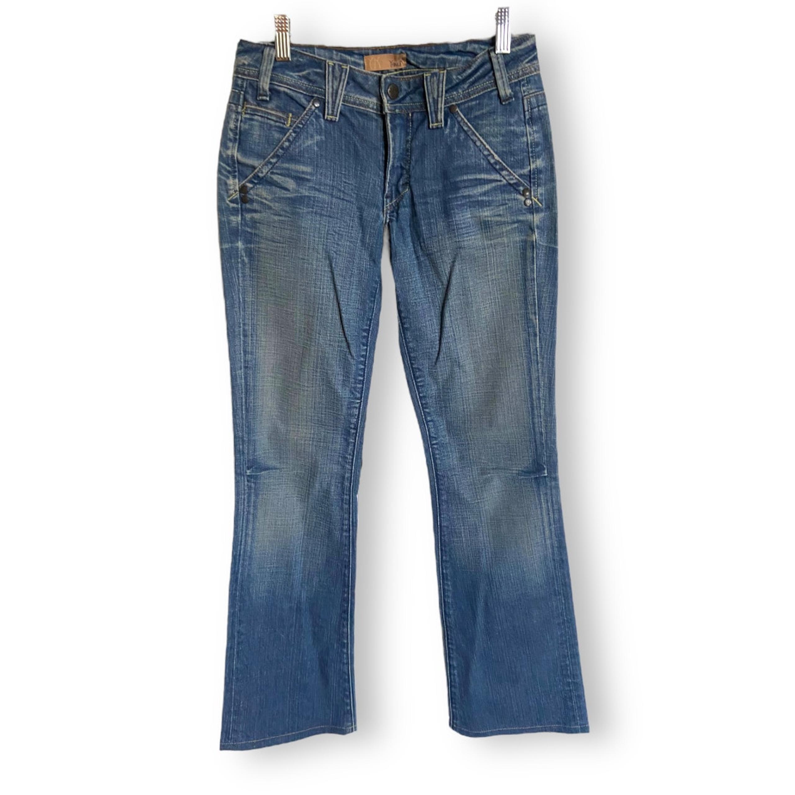 Yanuk Womens Jeans Size 26 Classic Worker Blue Denim Flare Boot Cut Cotton Blend