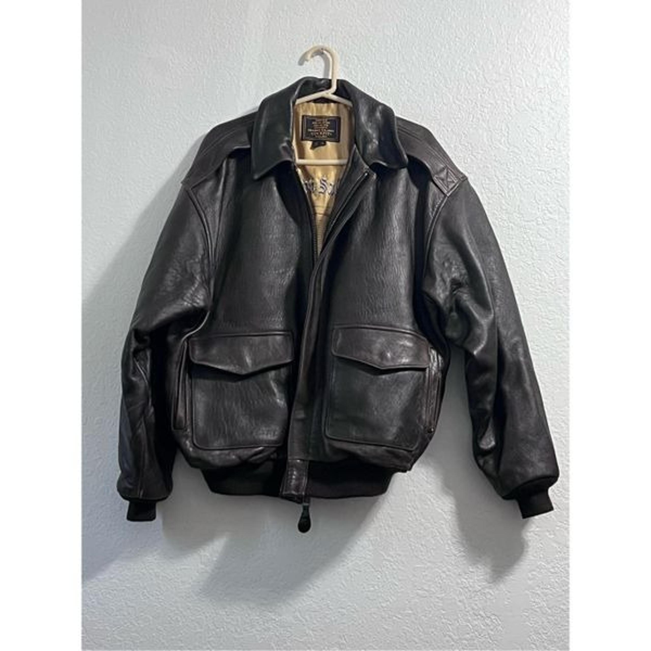 Vtg COCKPIT A-2 US Airforce Flight Jacket Pilot Aviator Bomber Large