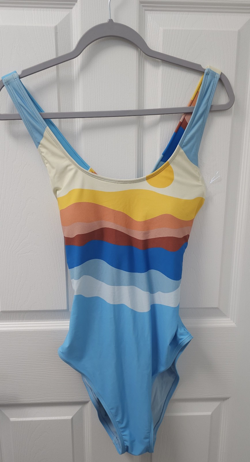 NWT Faherty Andie Tulum One Piece Sun Wave Swimsuit New XL 125 SUNSET BEACH