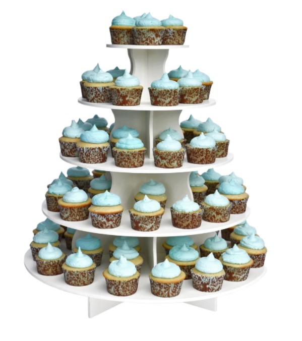 5 Tier Round Dessert Display | Reusable & Adjustable | Holds 70-90 Cupcakes-SD