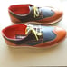 Xicaru Leather Wingtip Oxfords Multicolor Neon Sole Size 26.5 (US 8.5)