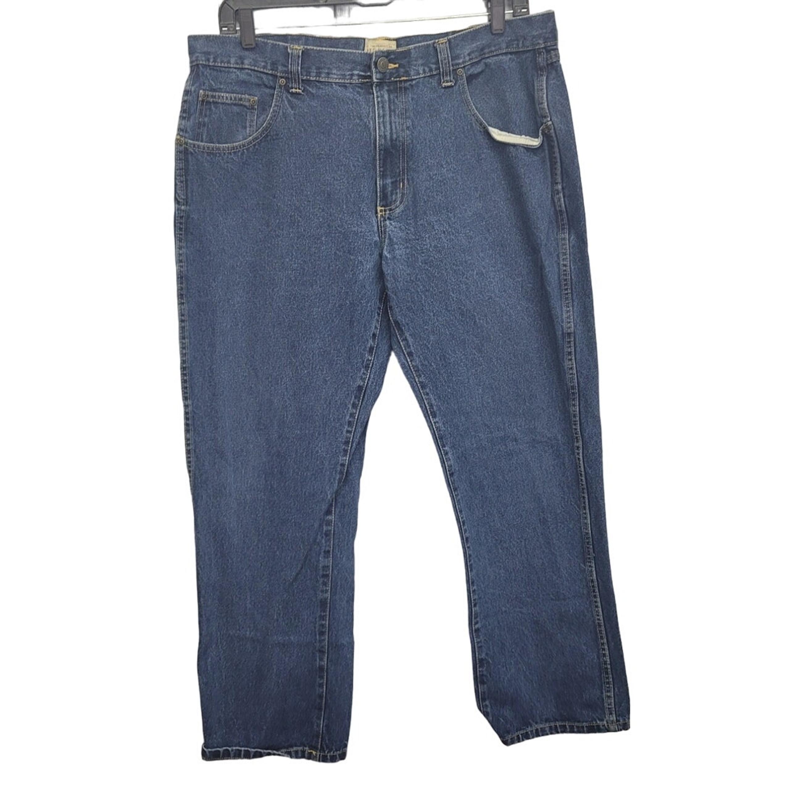 Brand Co Mens 40X32 100% Cotton Straight Leg Multi Pocket Denim Jeans - RedHead