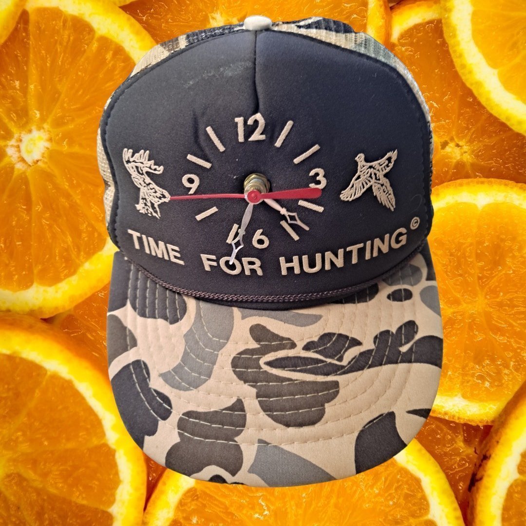 Sports Time Time for Hunting Camo with Clock Snapback Adjustable Hat Cap