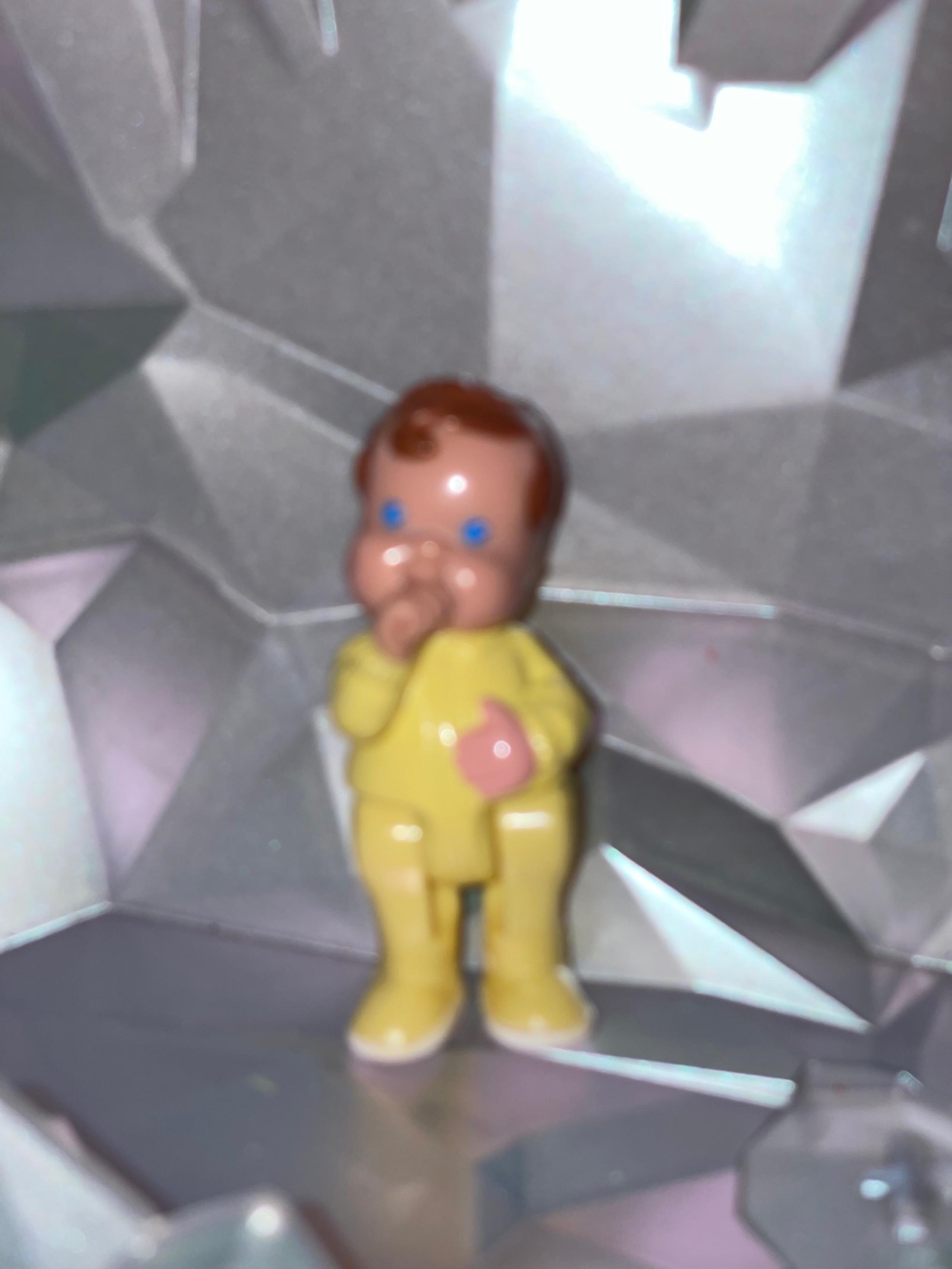 Fisher Price Loving Family Dollhouse Yellow Baby Boy Nursery Sucking Thumb