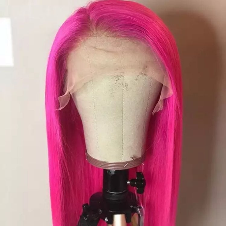 22 HOT PINK STRAIGHT LaceFront Wig NEW