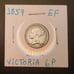1859 VICTORIA SIX PENCE 92.5 SILVER COIN IN EF CONDITION