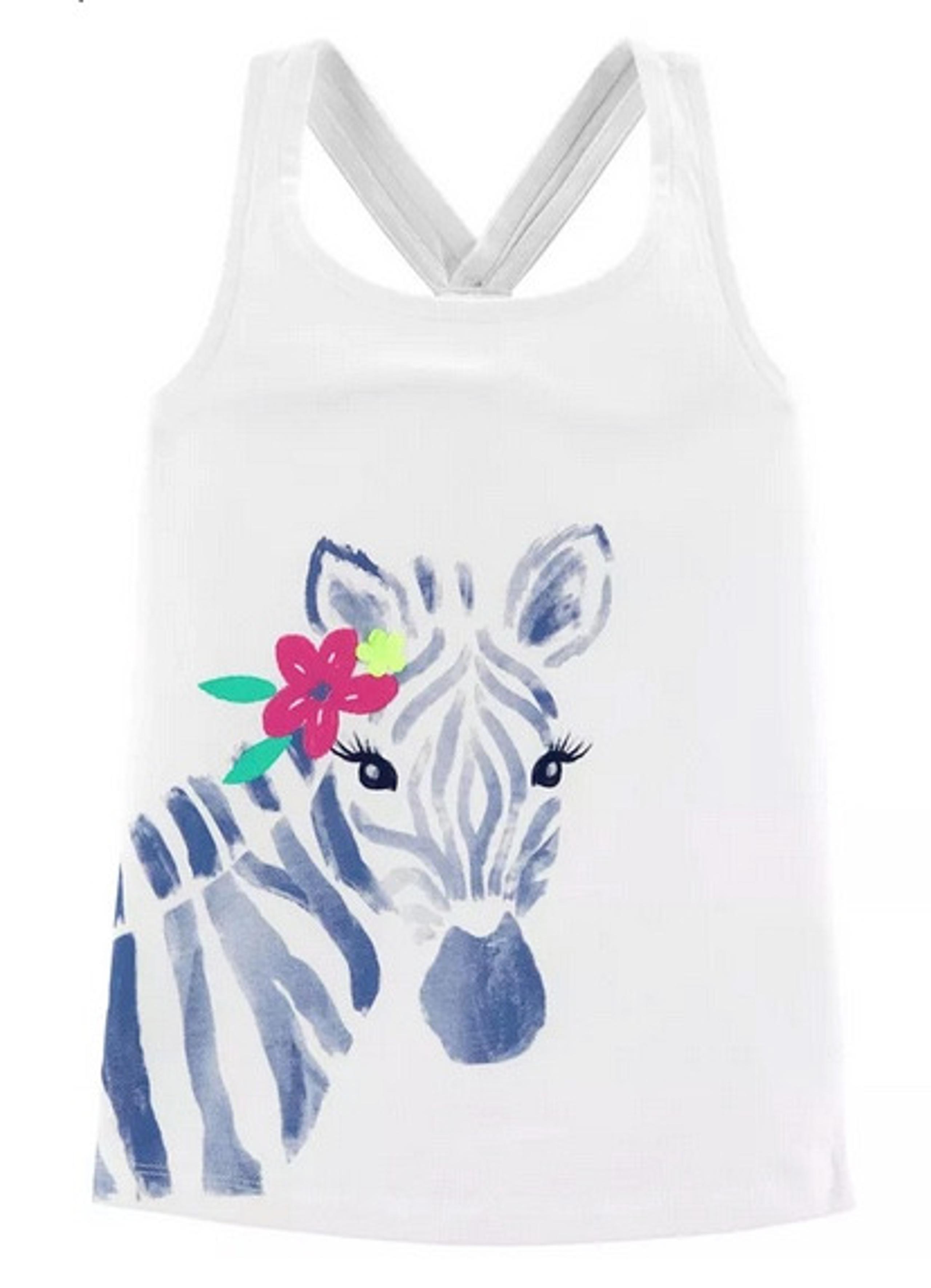 NWT 12m zebra floral safari jungle summer july 4th tank top shirt carters horse