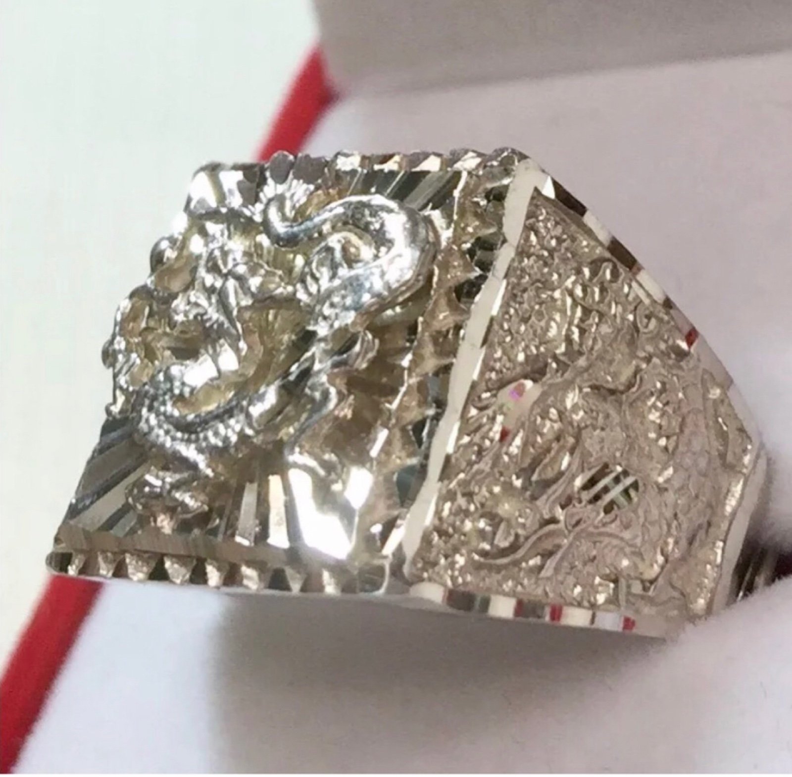 New Custom Handmade Asian Dragon Bling ring Band