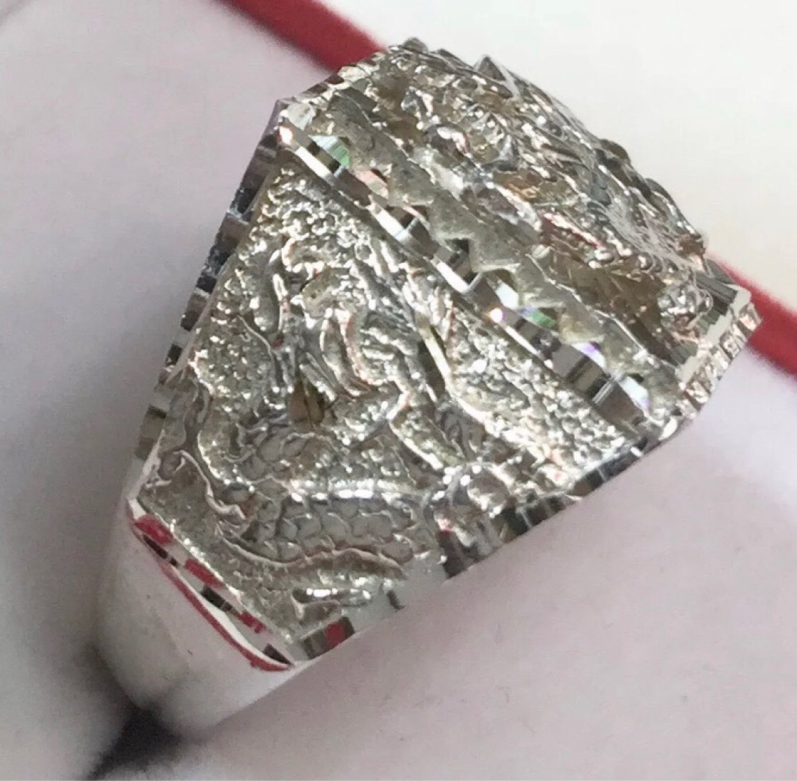 New Custom Handmade Asian Dragon Bling ring Band