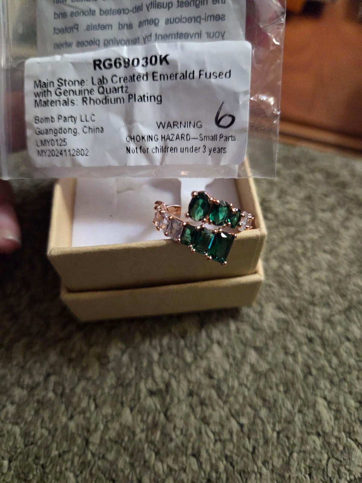 Bomb party may birthday ring size 6